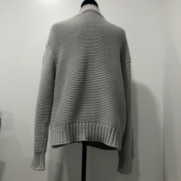 Gray Open Front Cardigan Sweater - Picture 8 of 9